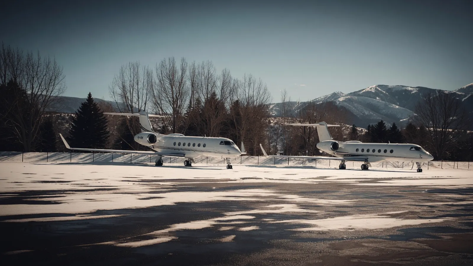 Private aviation — winter detail, Gstaad